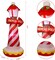 Inflatable Xmas Lighthouse, Lighted Blow Up North Pole Sign with Built in LED Lights, Light Up Holiday Winter Lawn Yard Garden Decor